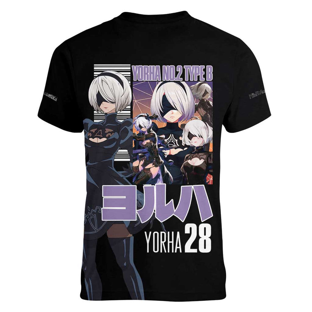 2B Nier Automata Women V-Neck T-Shirt Anime Style