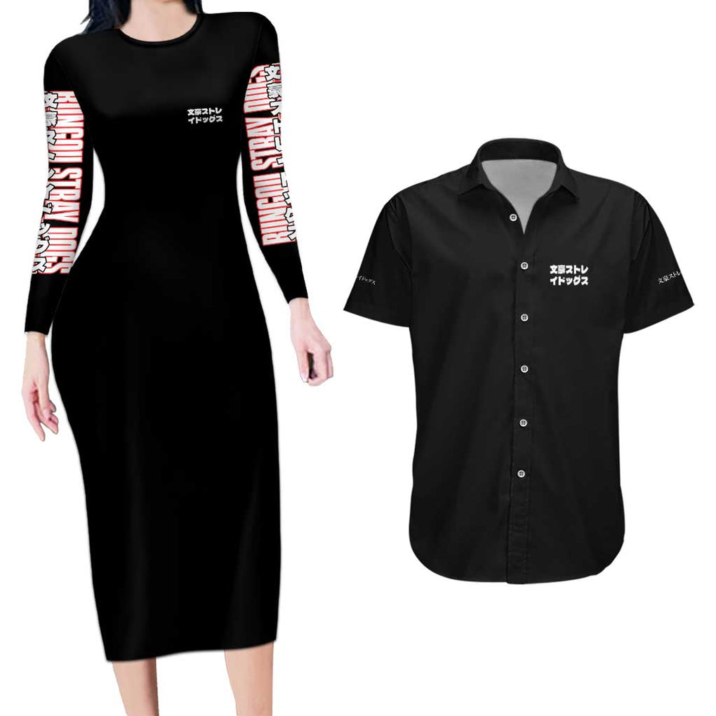 Bungou Stray Dogs Couples Matching Long Sleeve Bodycon Dress and Hawaiian Shirt Anime Style
