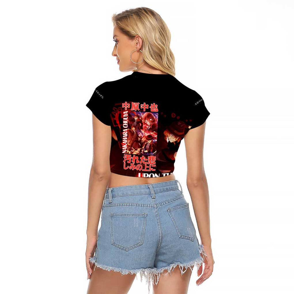 Nakahara Chuuya Bungou Stray Dogs Raglan Cropped T Shirt Anime Style