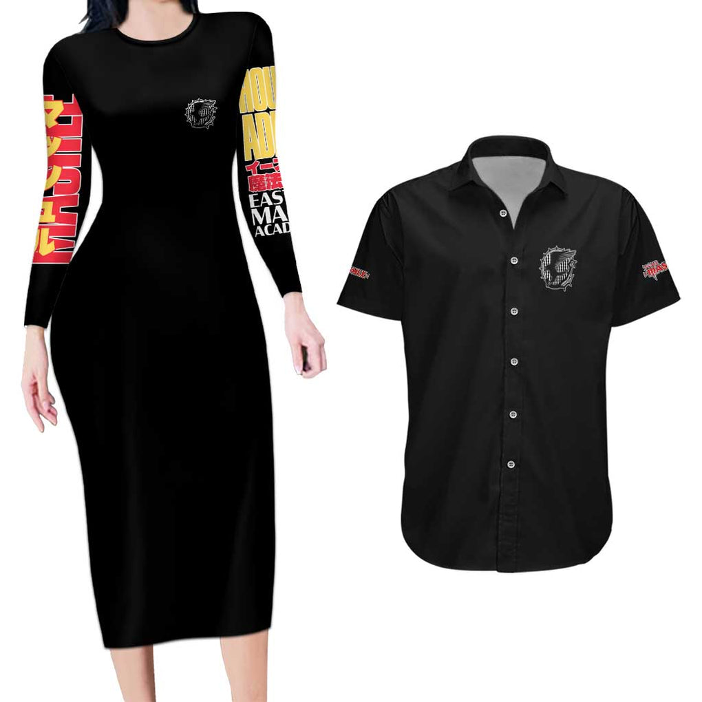 House Adler Mashle Couples Matching Long Sleeve Bodycon Dress and Hawaiian Shirt Anime Style