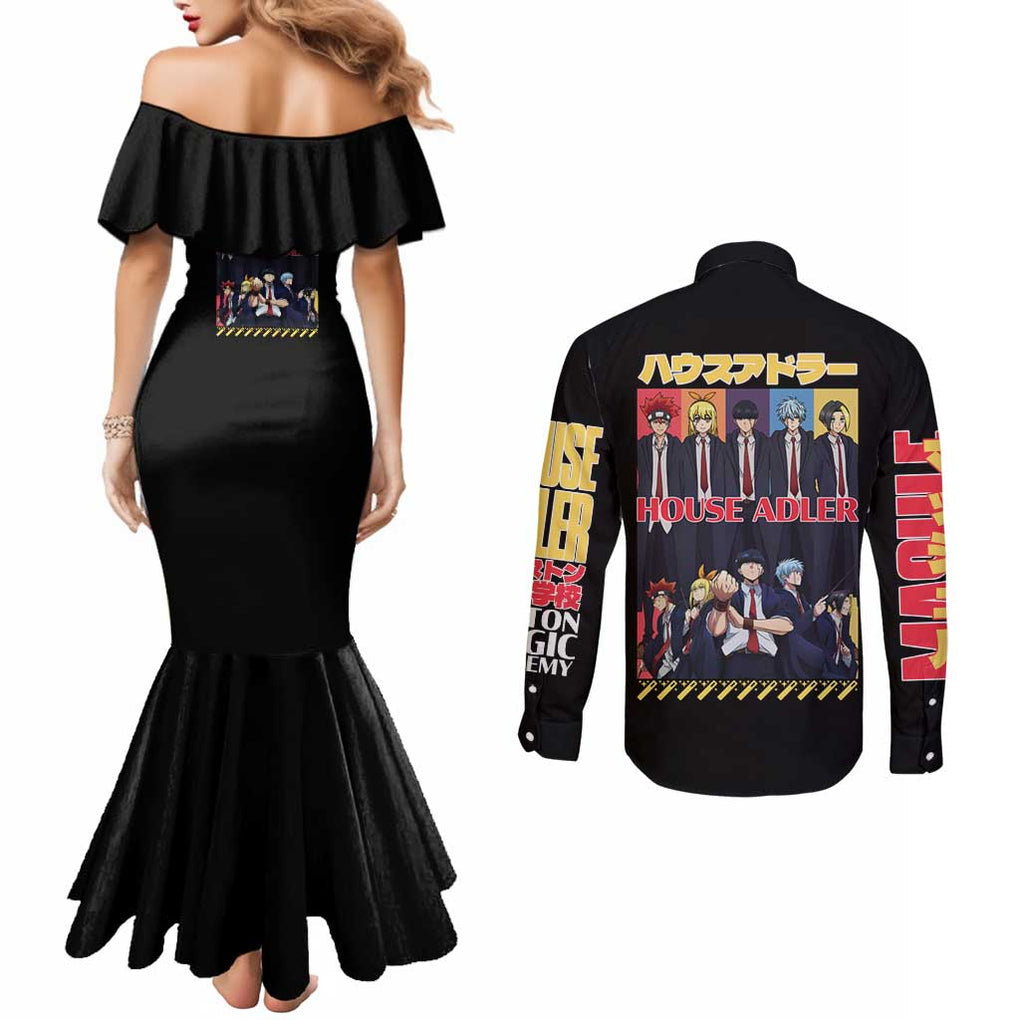 House Adler Mashle Couples Matching Mermaid Dress and Long Sleeve Button Shirt Anime Style