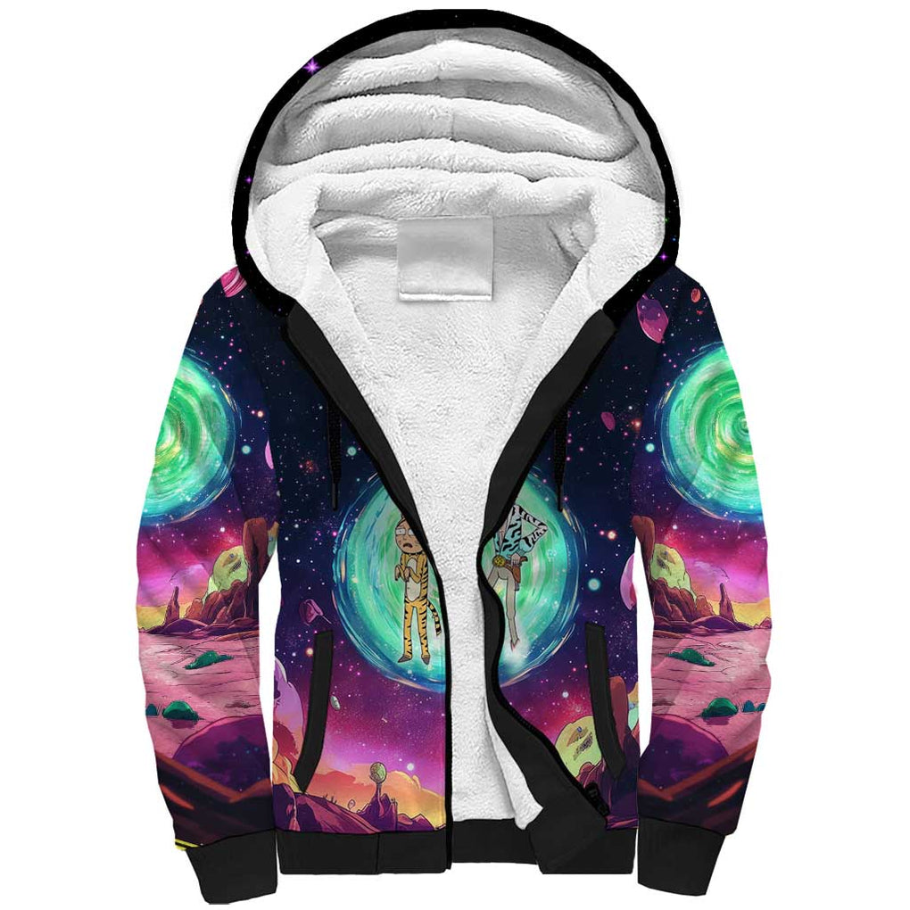 Rick and Morty Tiger King Sherpa Hoodie Trippy Style