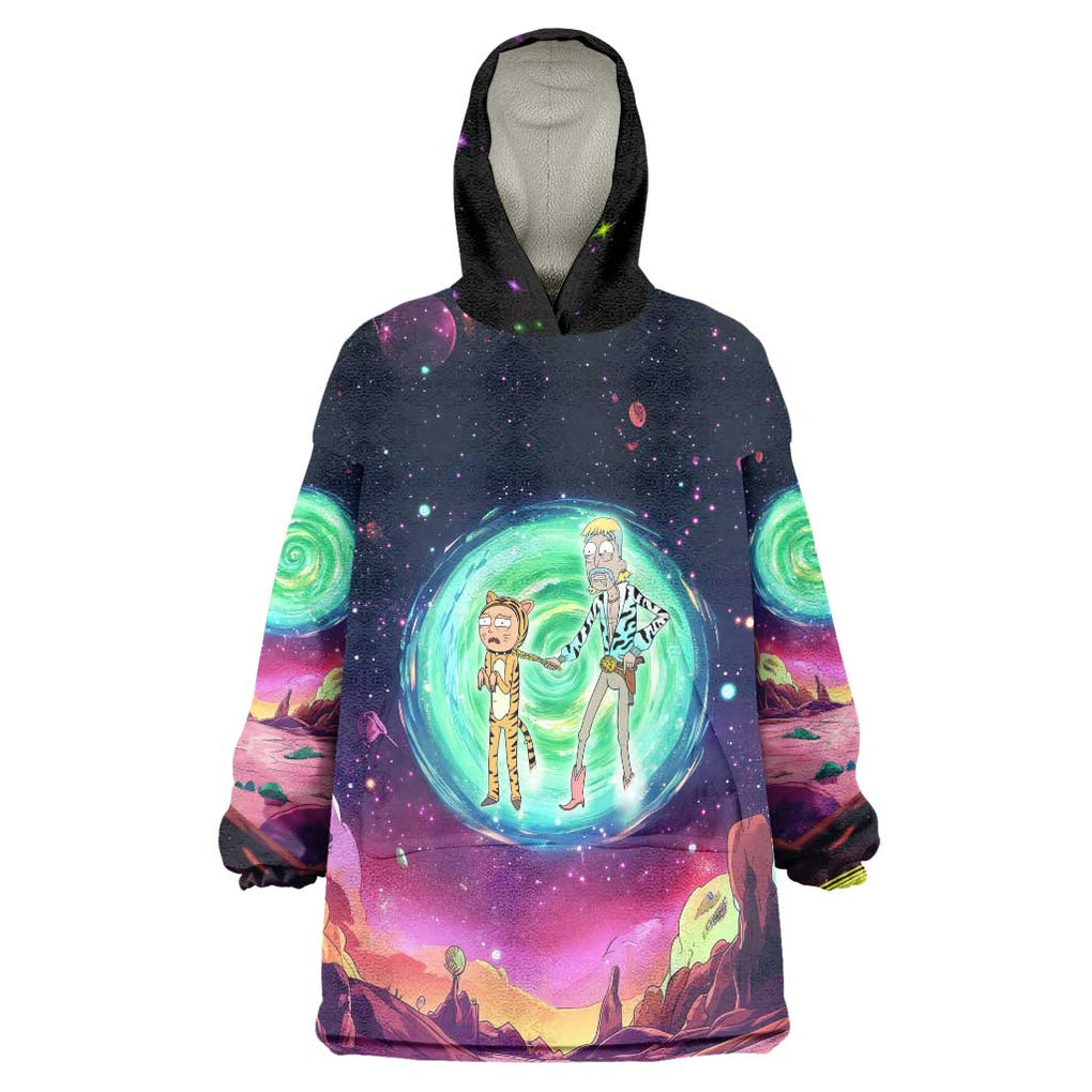 Rick and Morty Tiger King Wearable Blanket Hoodie Trippy Style