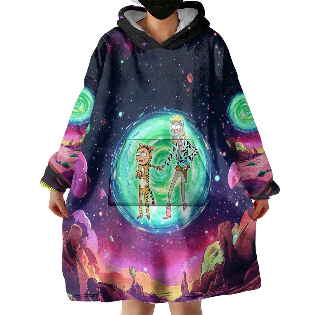 Rick and Morty Tiger King Wearable Blanket Hoodie Trippy Style