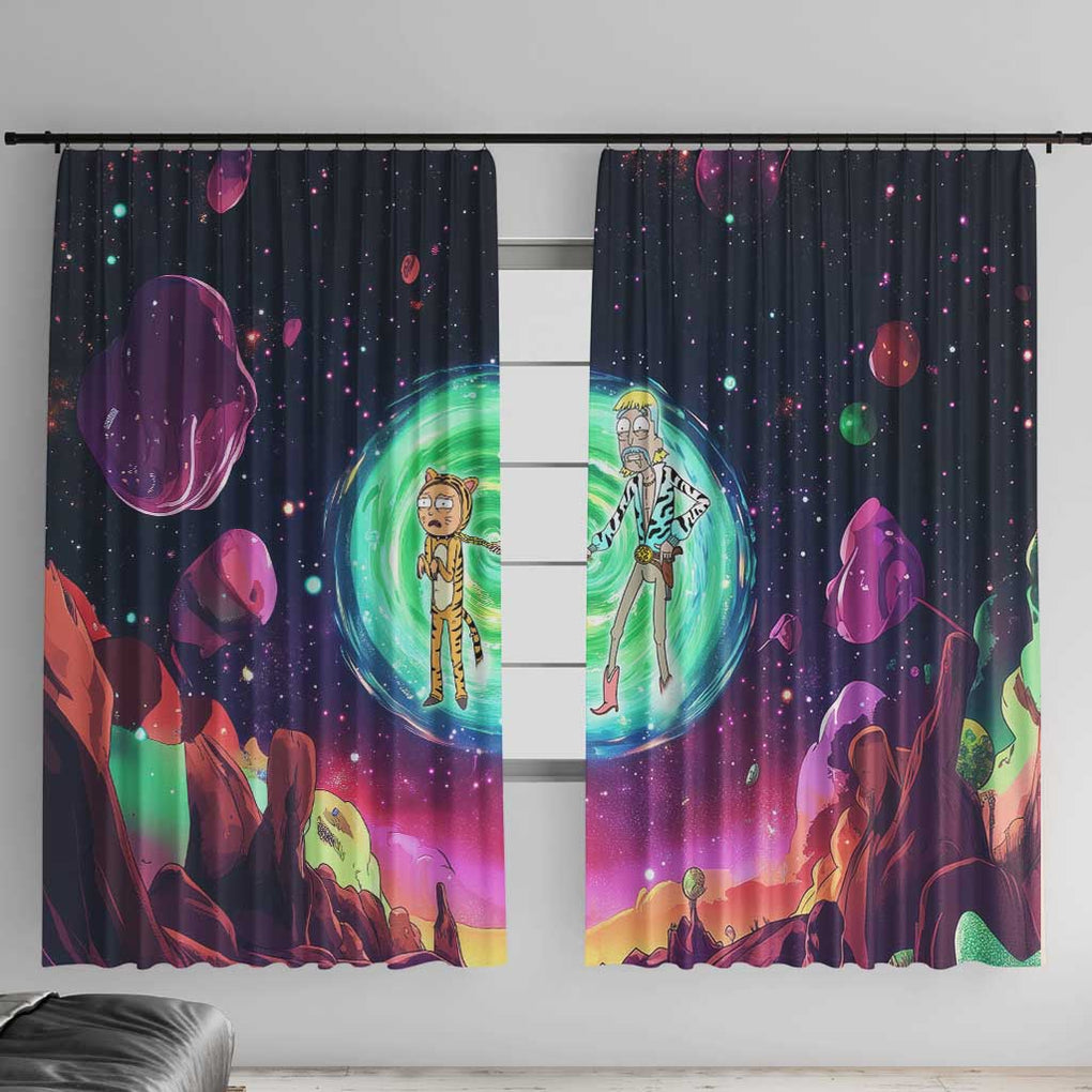 Rick and Morty Tiger King Window Curtain Trippy Style