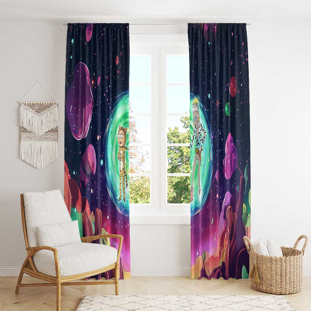 Rick and Morty Tiger King Window Curtain Trippy Style
