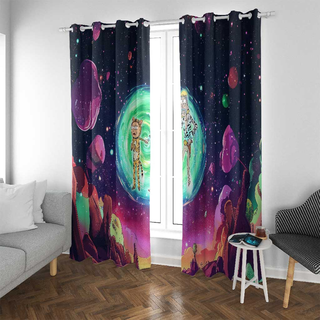 Rick and Morty Tiger King Window Curtain Trippy Style