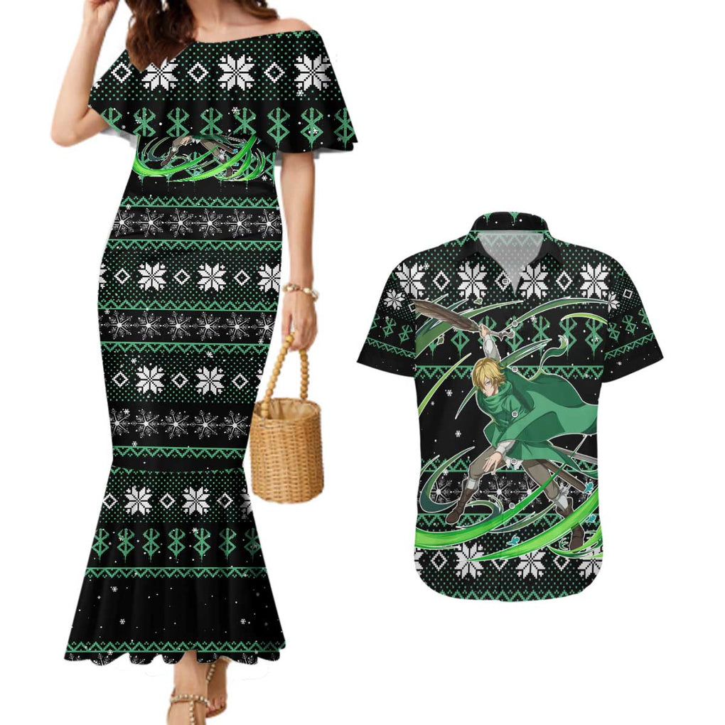 Serpico - Berserk Couples Matching Mermaid Dress and Hawaiian Shirt Anime Mix Christmas Style