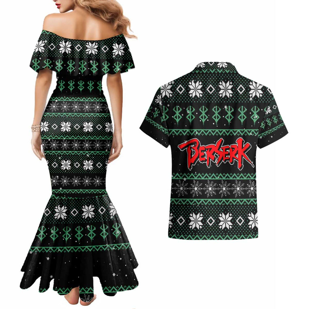 Serpico - Berserk Couples Matching Mermaid Dress and Hawaiian Shirt Anime Mix Christmas Style