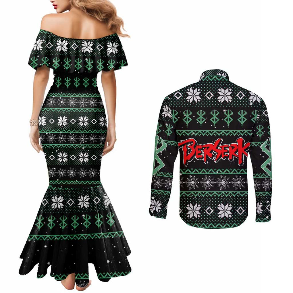 Serpico - Berserk Couples Matching Mermaid Dress and Long Sleeve Button Shirt Anime Mix Christmas Style