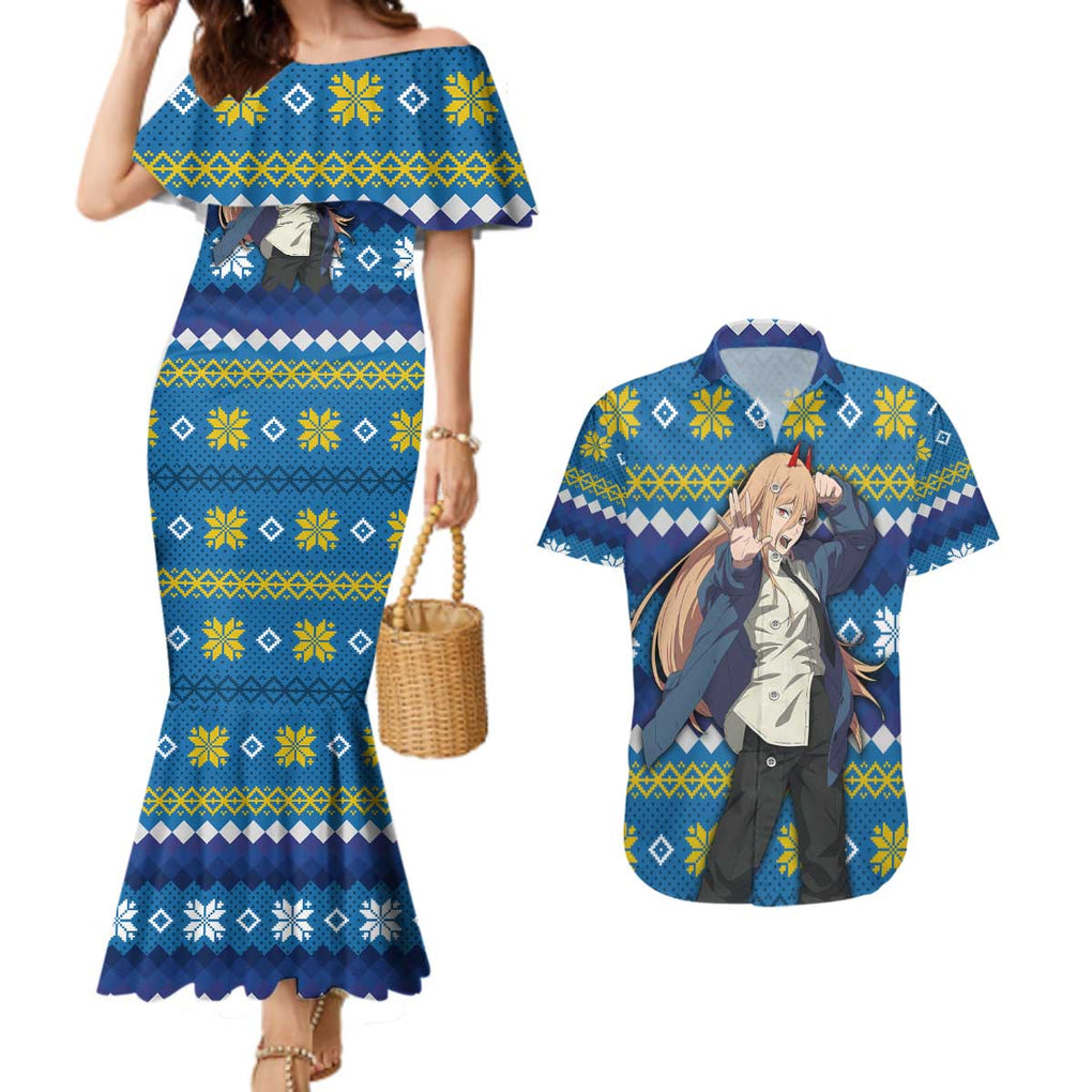 Power - Chainsaw Man Couples Matching Mermaid Dress and Hawaiian Shirt Anime Mix Christmas Style