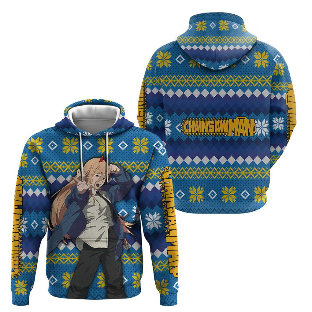 Power - Chainsaw Man Zip Hoodie Anime Mix Christmas Style