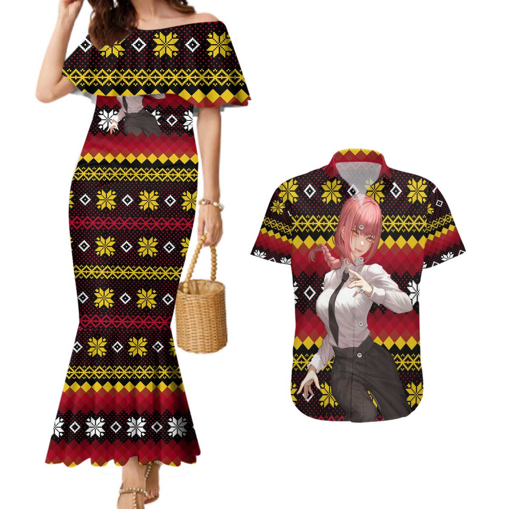 Makima - Chainsaw Man Couples Matching Mermaid Dress and Hawaiian Shirt Anime Mix Christmas Style