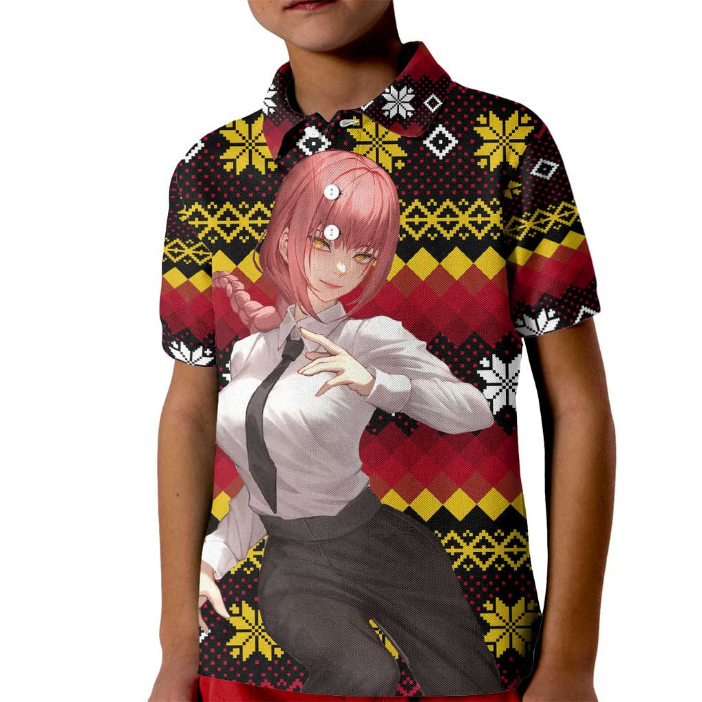 Makima - Chainsaw Man Kid Polo Shirt Anime Mix Christmas Style