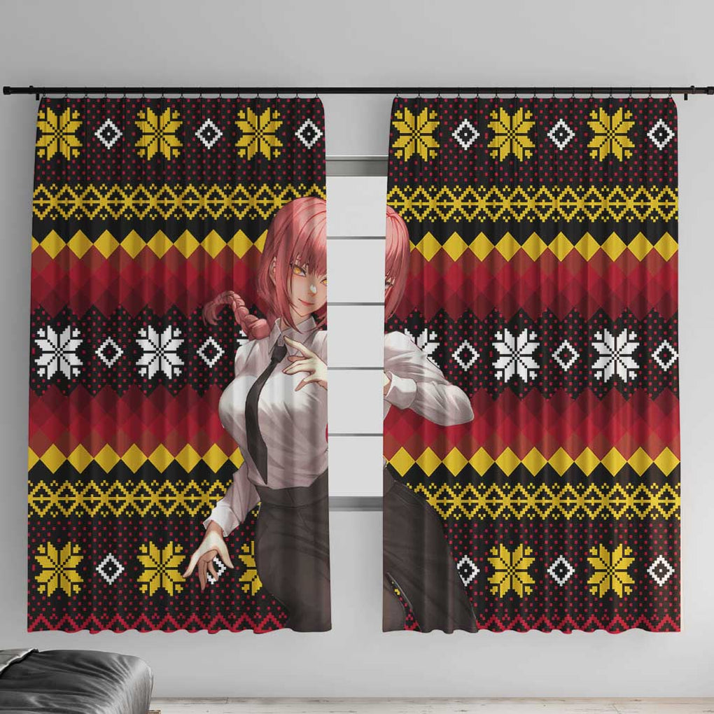 Makima - Chainsaw Man Window Curtain Anime Mix Christmas Style