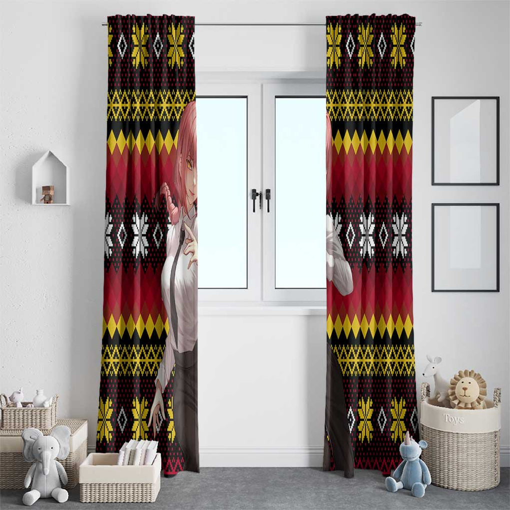 Makima - Chainsaw Man Window Curtain Anime Mix Christmas Style