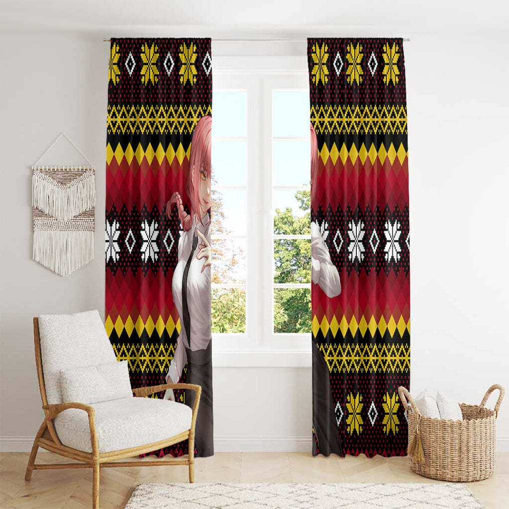 Makima - Chainsaw Man Window Curtain Anime Mix Christmas Style