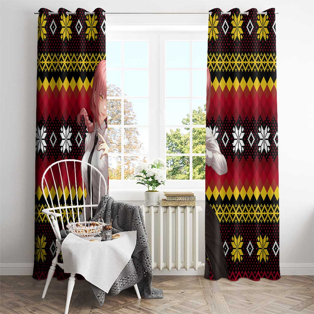Makima - Chainsaw Man Window Curtain Anime Mix Christmas Style