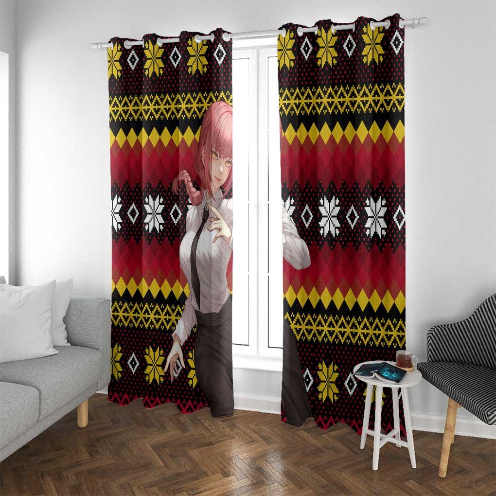 Makima - Chainsaw Man Window Curtain Anime Mix Christmas Style