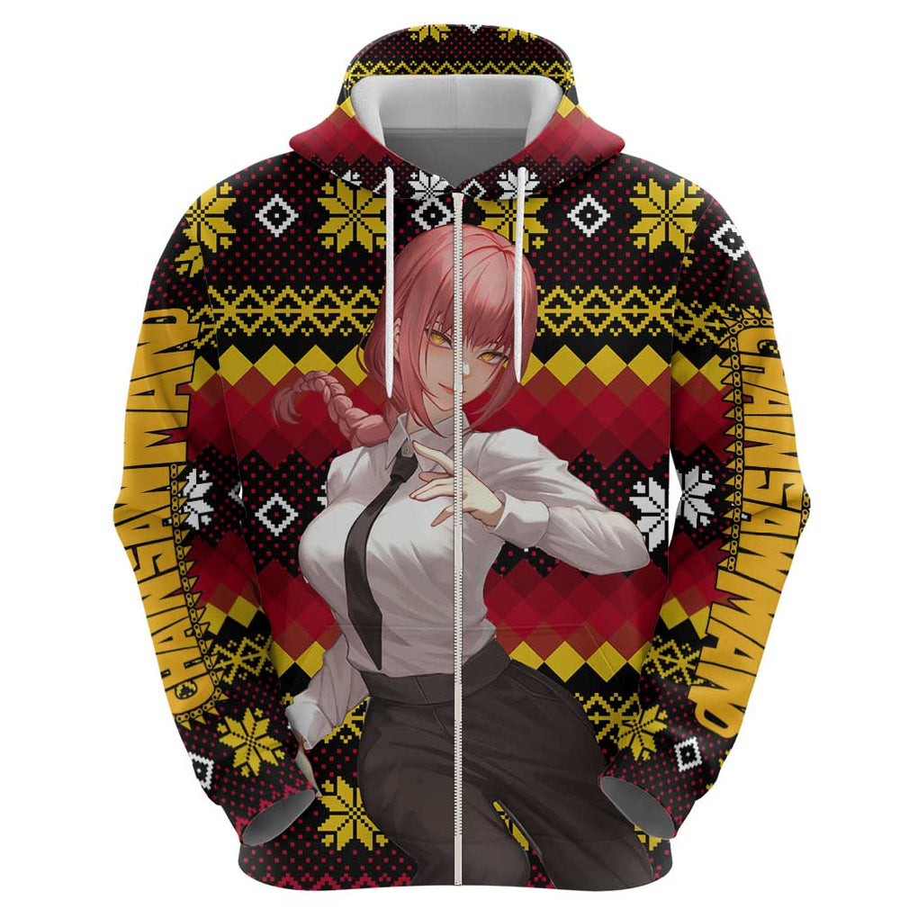 Makima - Chainsaw Man Zip Hoodie Anime Mix Christmas Style