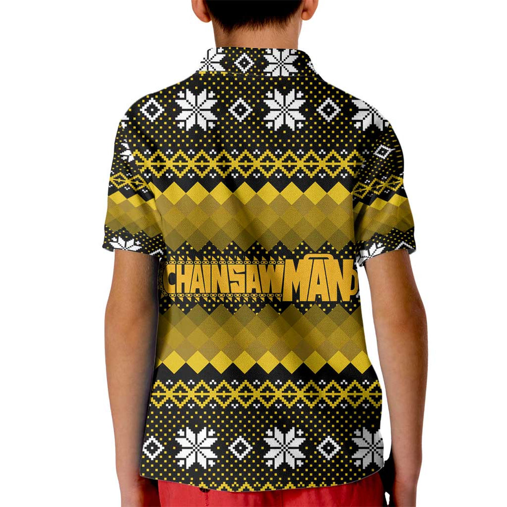 Denji - Chainsaw Man Kid Polo Shirt Anime Mix Christmas Style
