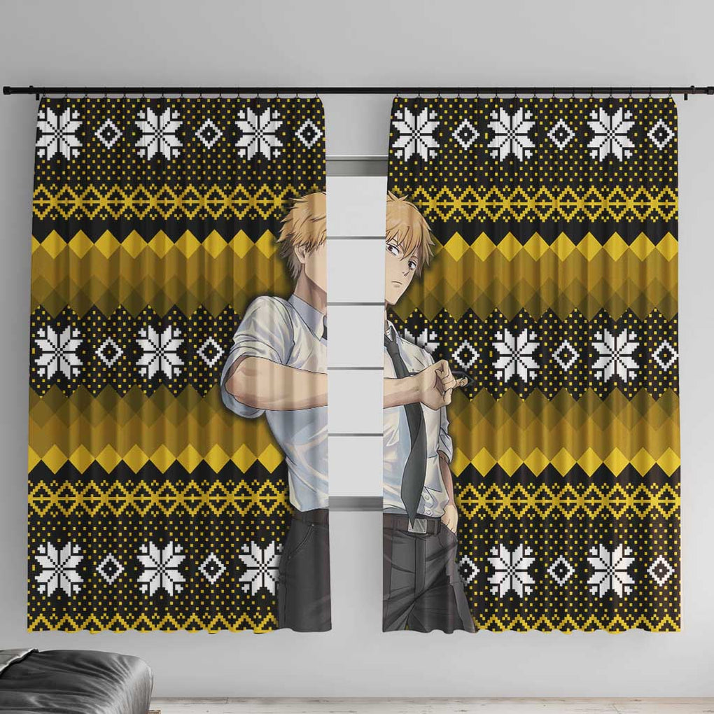 Denji - Chainsaw Man Window Curtain Anime Mix Christmas Style