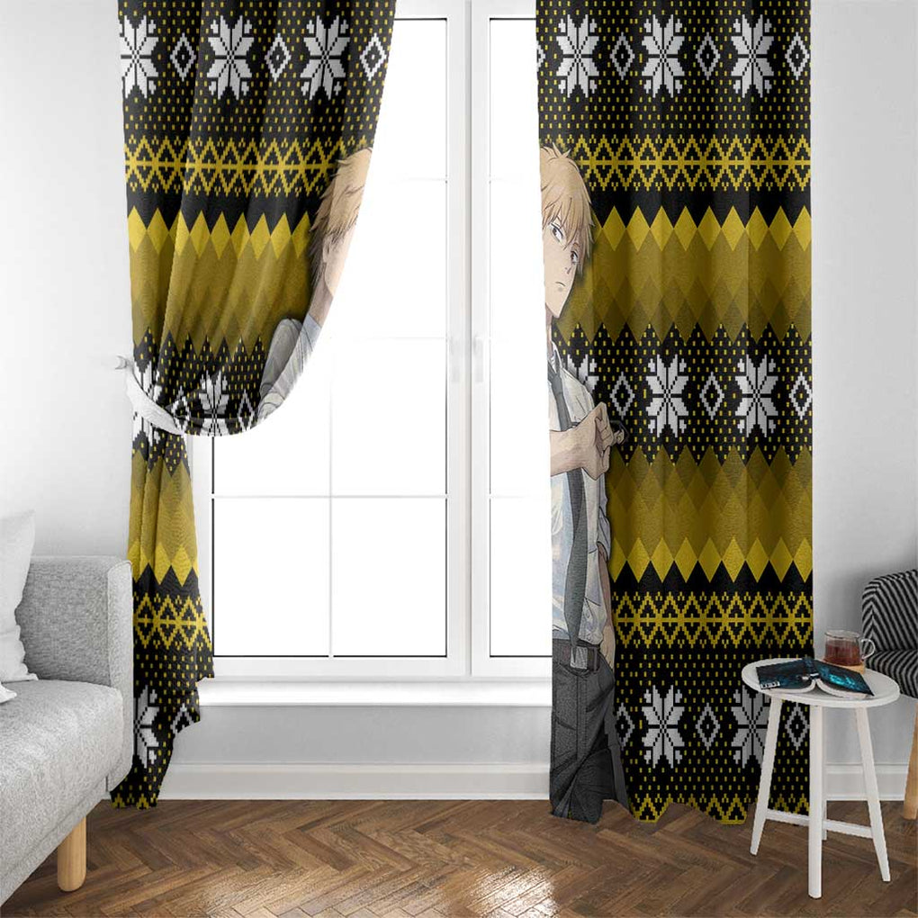 Denji - Chainsaw Man Window Curtain Anime Mix Christmas Style