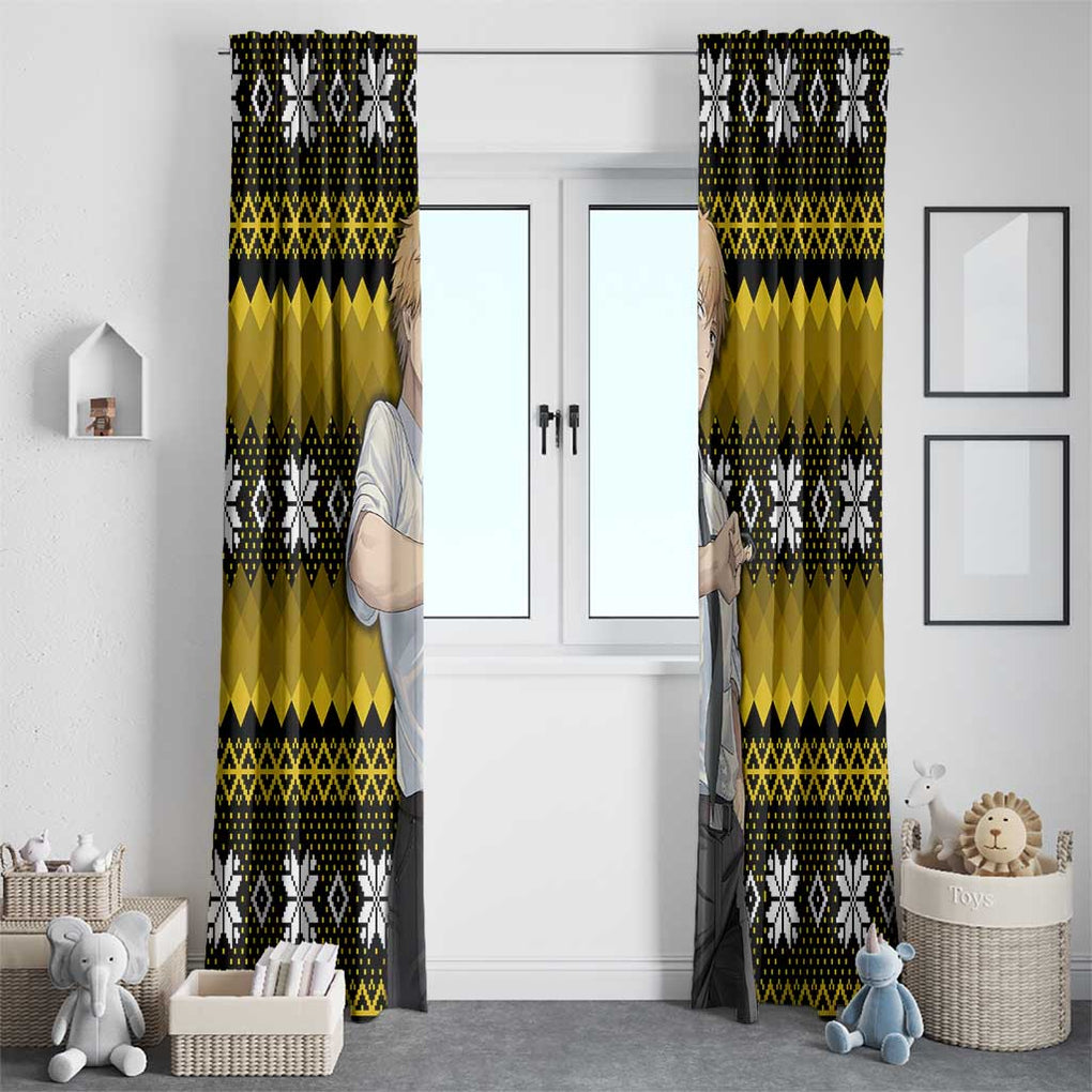 Denji - Chainsaw Man Window Curtain Anime Mix Christmas Style