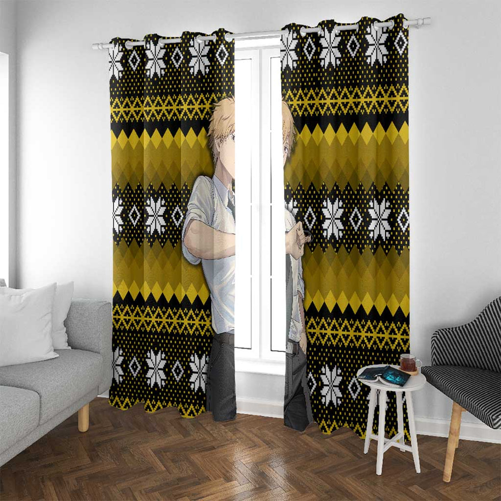 Denji - Chainsaw Man Window Curtain Anime Mix Christmas Style