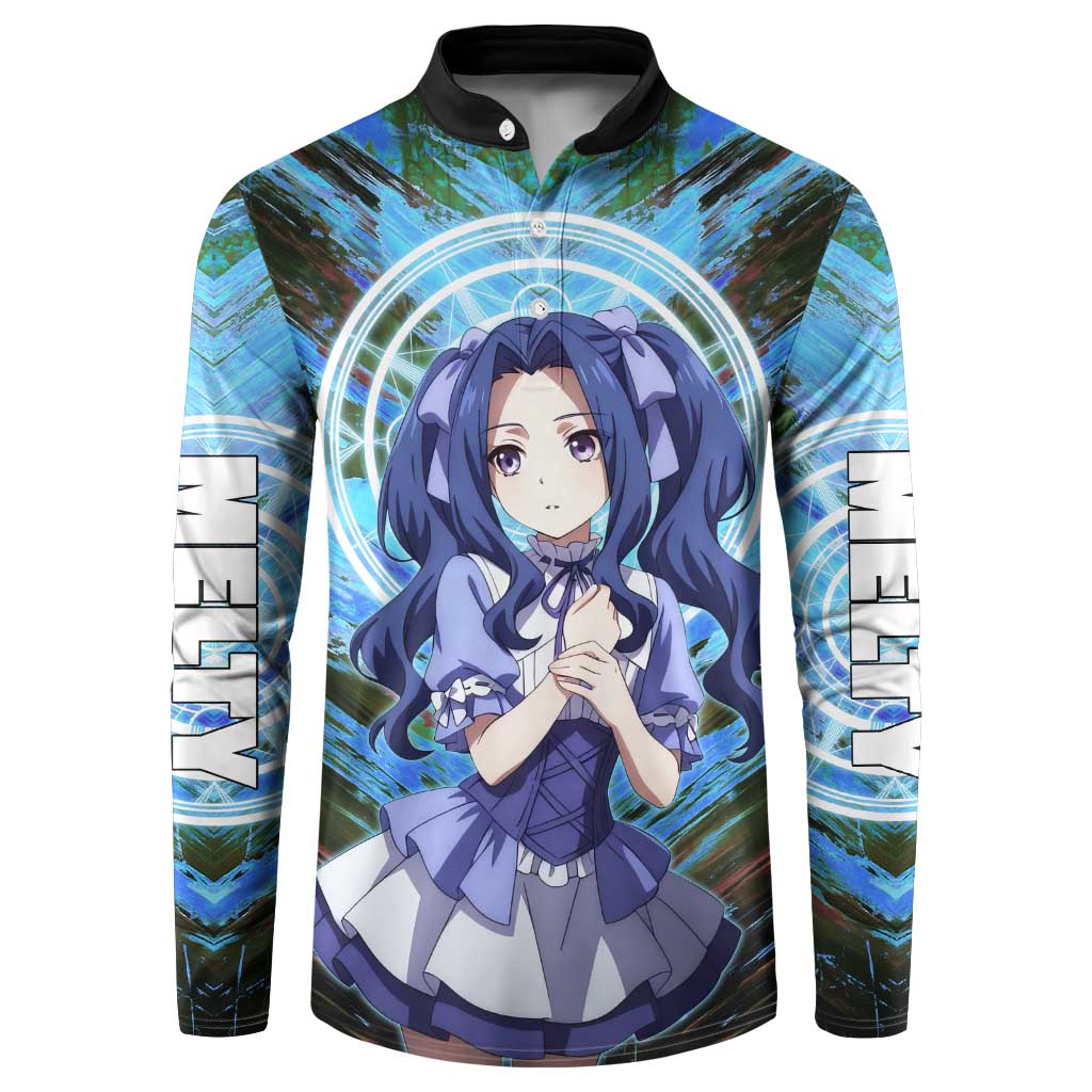 Melty Q Melromarc The Rising of the Shield Hero Button Sweatshirt with Royal Attire and Magical Circle Background - The Mazicc