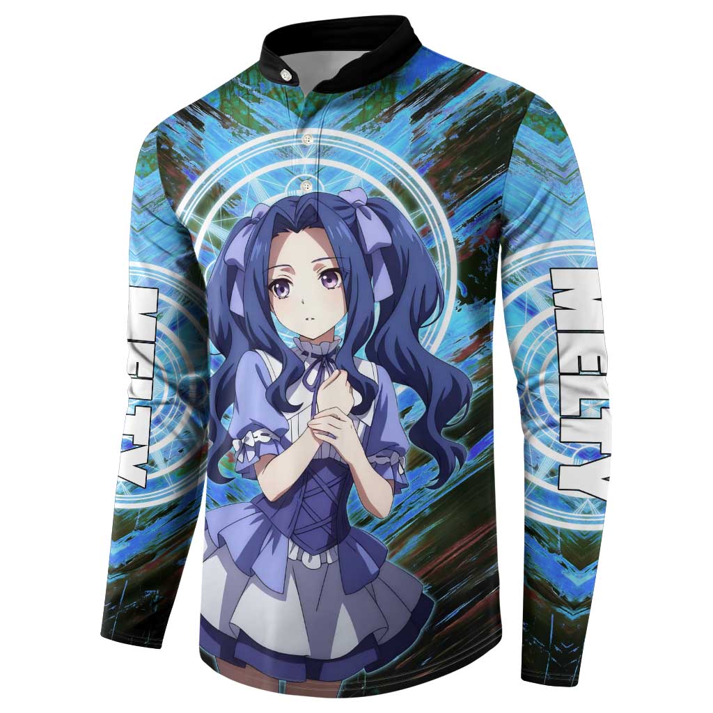 Melty Q Melromarc The Rising of the Shield Hero Button Sweatshirt with Royal Attire and Magical Circle Background - The Mazicc