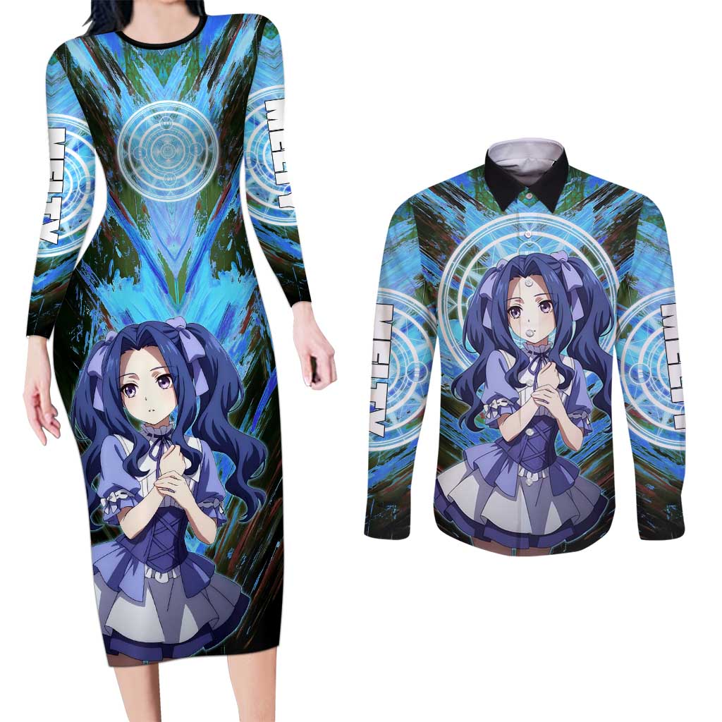 Melty Q Melromarc The Rising of the Shield Hero Couples Matching Long Sleeve Bodycon Dress and Long Sleeve Button Shirt with Royal Attire and Magical Circle Background - The Mazicc