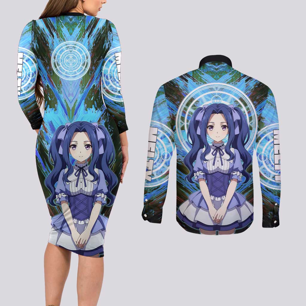 Melty Q Melromarc The Rising of the Shield Hero Couples Matching Long Sleeve Bodycon Dress and Long Sleeve Button Shirt with Royal Attire and Magical Circle Background - The Mazicc