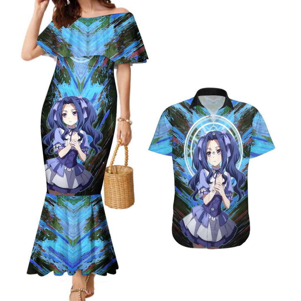 Melty Q Melromarc The Rising of the Shield Hero Couples Matching Mermaid Dress and Hawaiian Shirt with Royal Attire and Magical Circle Background - The Mazicc