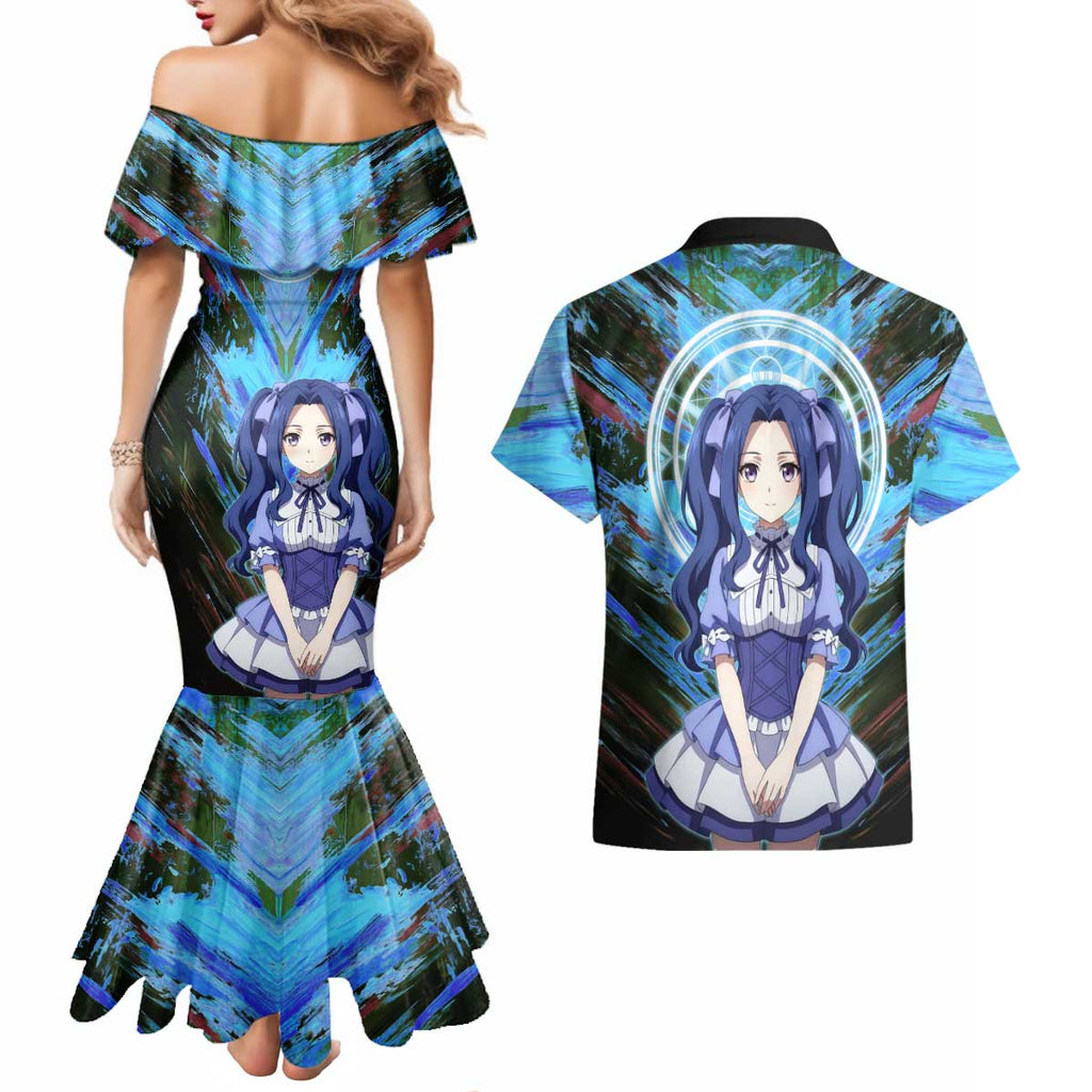 Melty Q Melromarc The Rising of the Shield Hero Couples Matching Mermaid Dress and Hawaiian Shirt with Royal Attire and Magical Circle Background - The Mazicc
