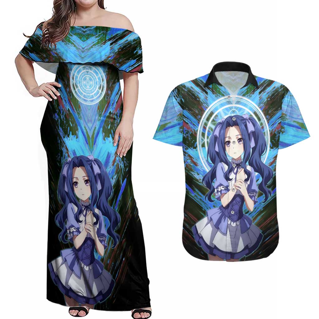 Melty Q Melromarc The Rising of the Shield Hero Couples Matching Off Shoulder Maxi Dress and Hawaiian Shirt with Royal Attire and Magical Circle Background - The Mazicc