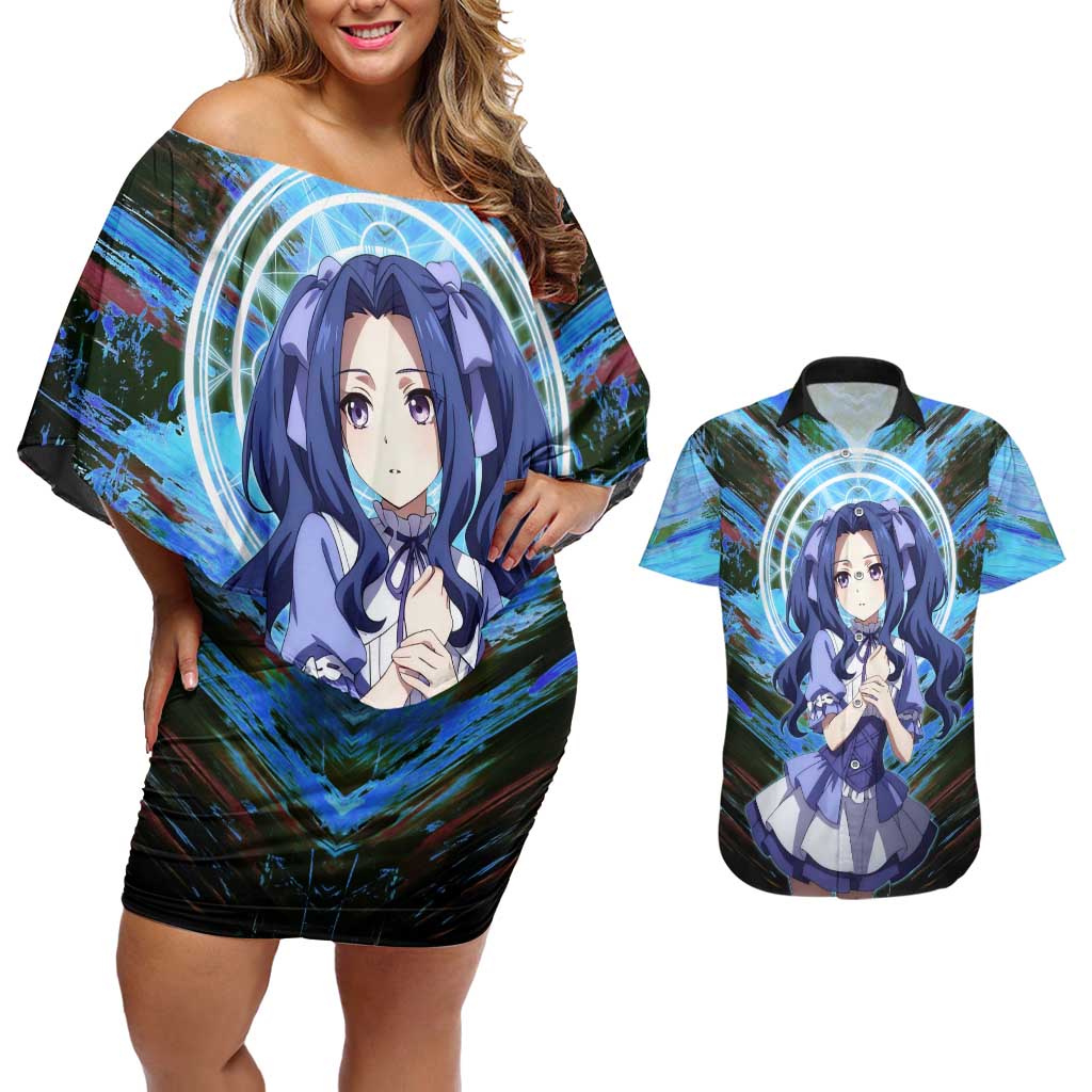 Melty Q Melromarc The Rising of the Shield Hero Couples Matching Off Shoulder Short Dress and Hawaiian Shirt with Royal Attire and Magical Circle Background - The Mazicc