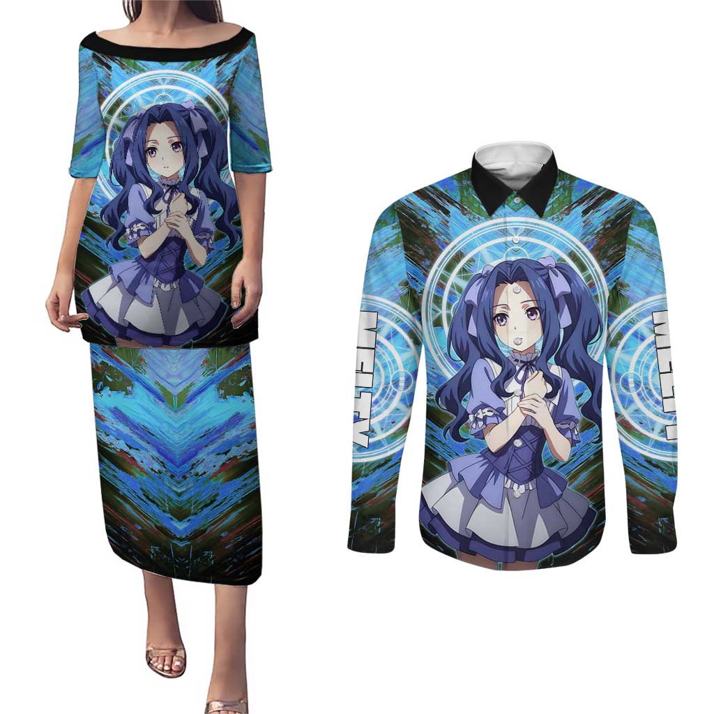 Melty Q Melromarc The Rising of the Shield Hero Couples Matching Puletasi and Long Sleeve Button Shirt with Royal Attire and Magical Circle Background - The Mazicc