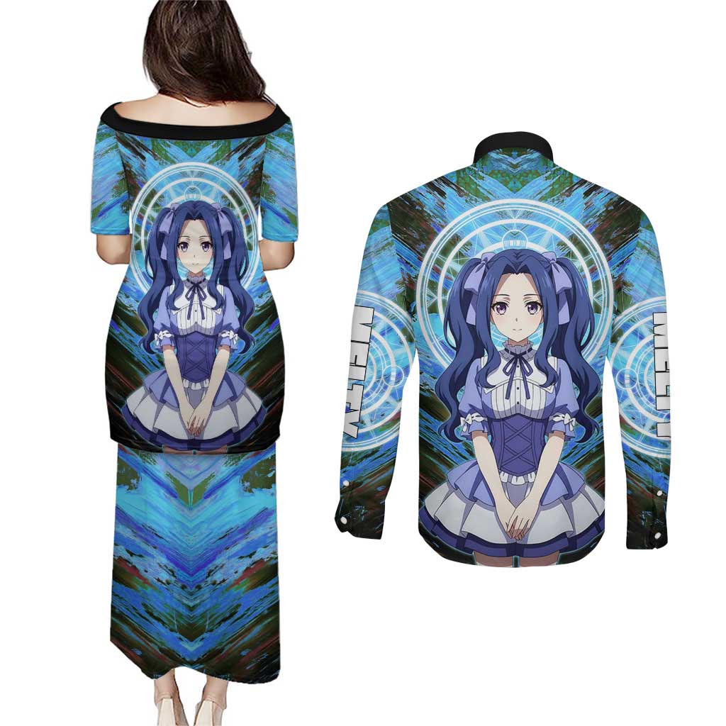 Melty Q Melromarc The Rising of the Shield Hero Couples Matching Puletasi and Long Sleeve Button Shirt with Royal Attire and Magical Circle Background - The Mazicc