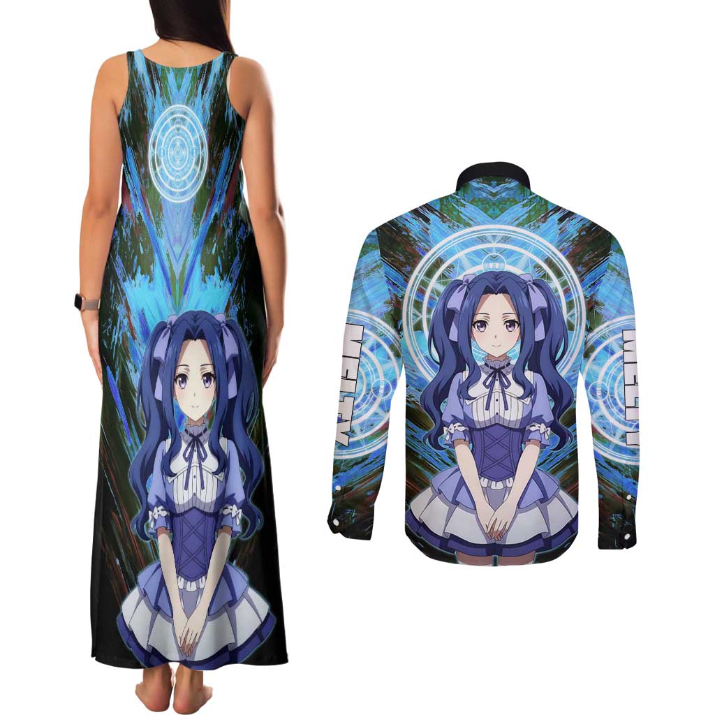 Melty Q Melromarc The Rising of the Shield Hero Couples Matching Tank Maxi Dress and Long Sleeve Button Shirt with Royal Attire and Magical Circle Background - The Mazicc