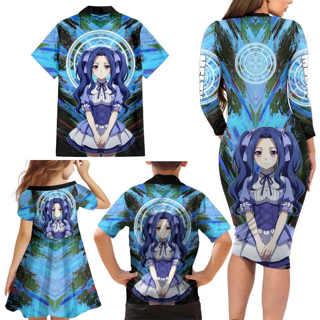 Melty Q Melromarc The Rising of the Shield Hero Family Matching Long Sleeve Bodycon Dress and Hawaiian Shirt with Royal Attire and Magical Circle Background
