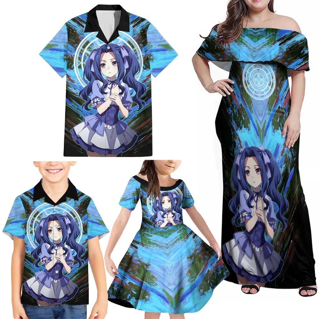 Melty Q Melromarc The Rising of the Shield Hero Family Matching Off Shoulder Maxi Dress and Hawaiian Shirt with Royal Attire and Magical Circle Background