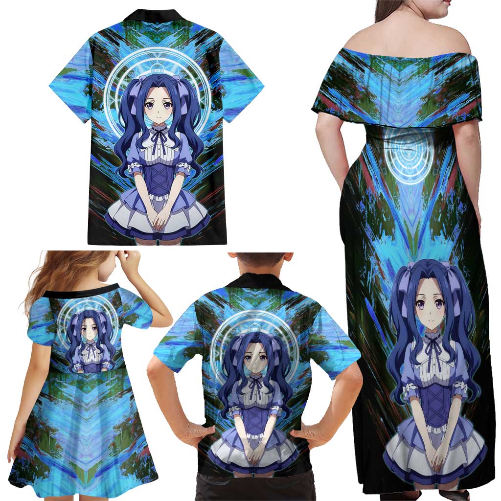 Melty Q Melromarc The Rising of the Shield Hero Family Matching Off Shoulder Maxi Dress and Hawaiian Shirt with Royal Attire and Magical Circle Background
