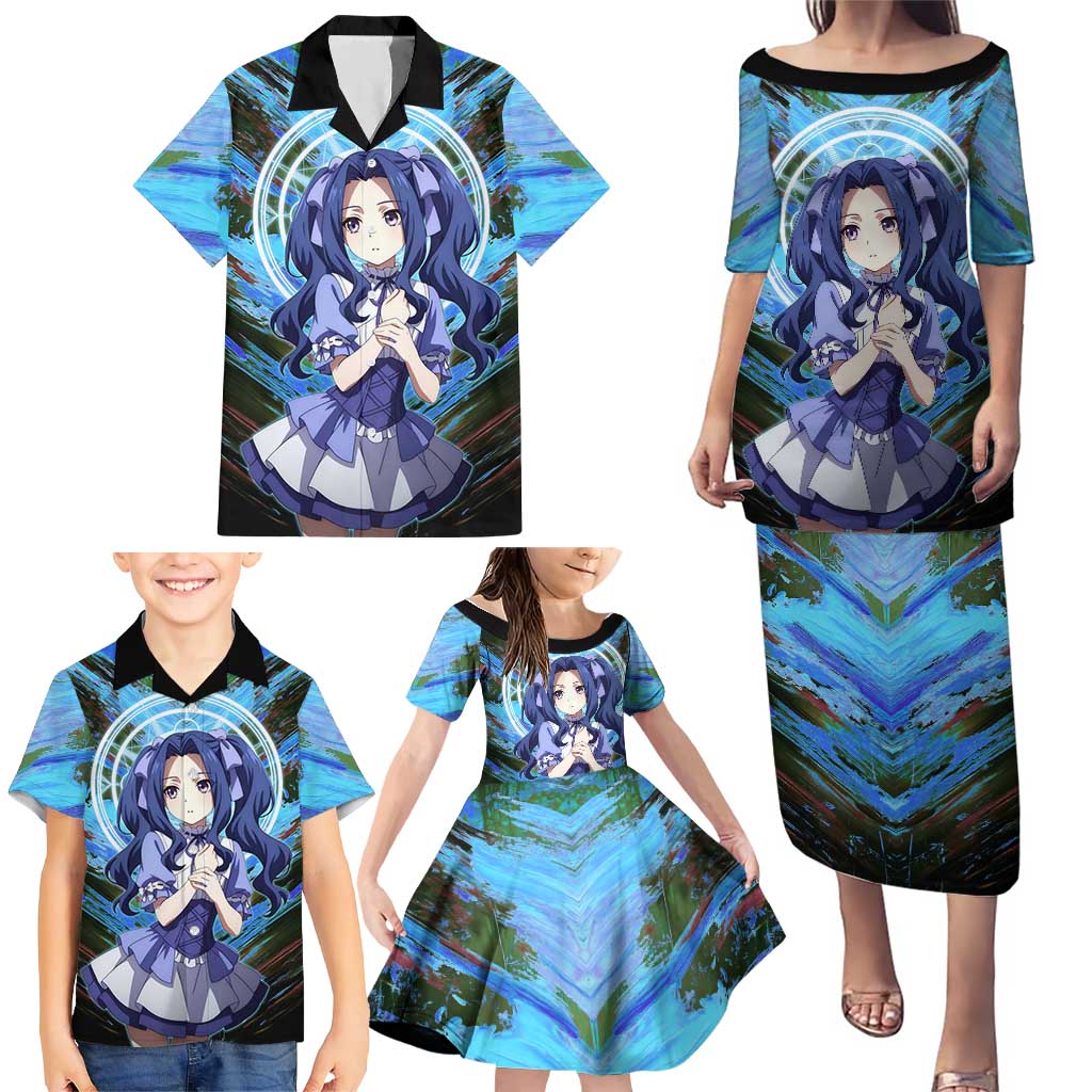 Melty Q Melromarc The Rising of the Shield Hero Family Matching Puletasi and Hawaiian Shirt with Royal Attire and Magical Circle Background