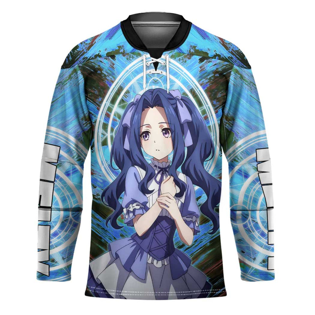 Melty Q Melromarc The Rising of the Shield Hero Hockey Jersey with Royal Attire and Magical Circle Background - The Mazicc