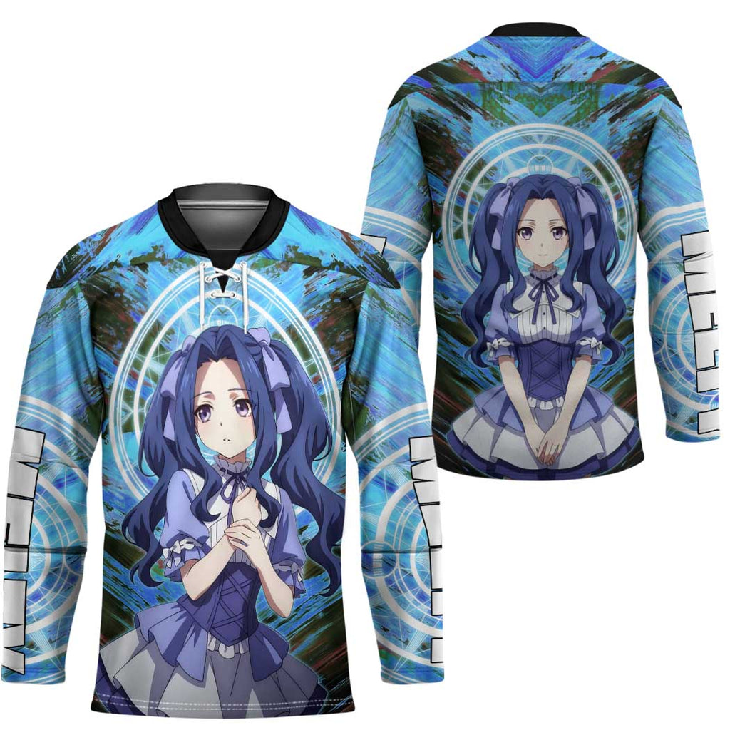 Melty Q Melromarc The Rising of the Shield Hero Hockey Jersey with Royal Attire and Magical Circle Background - The Mazicc