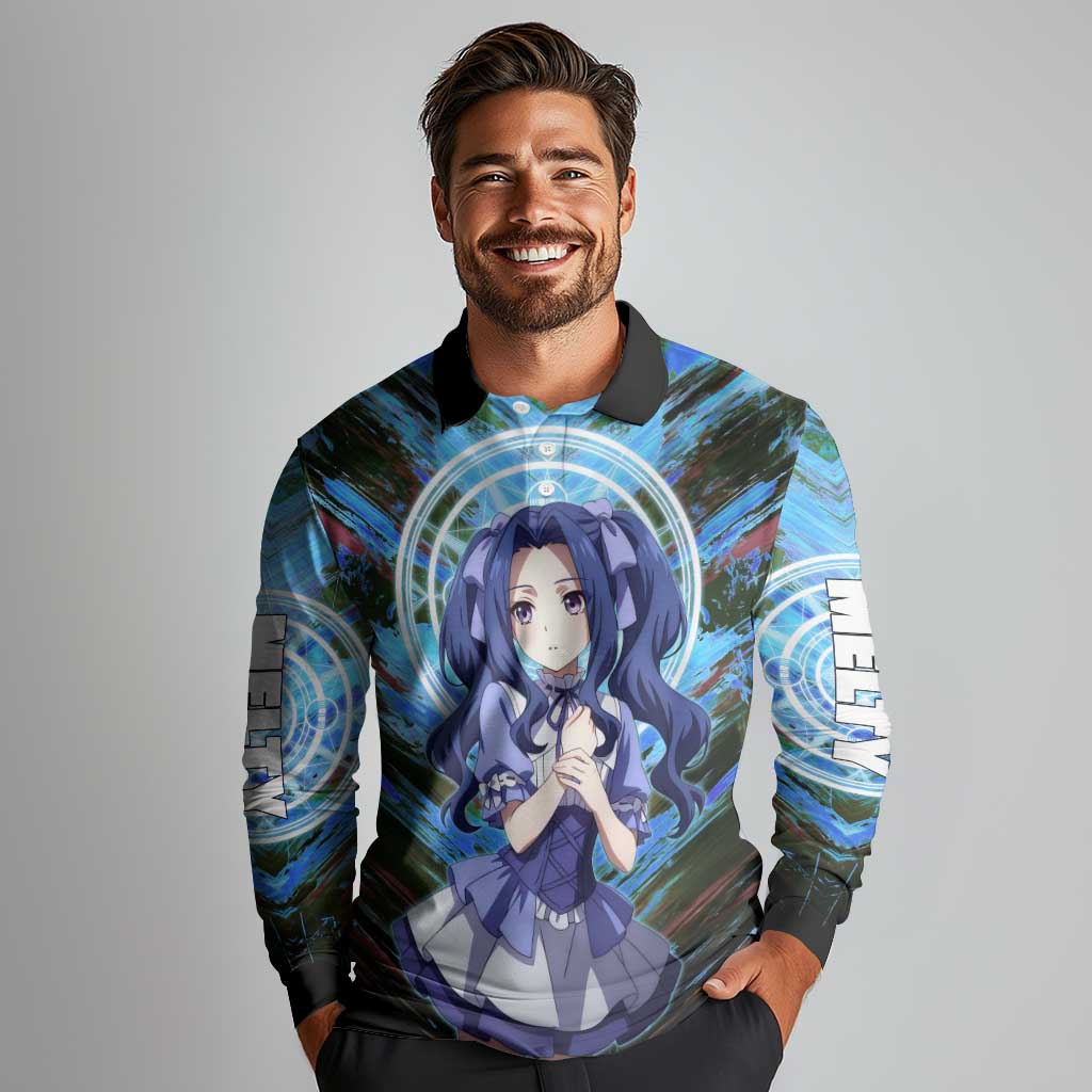 Melty Q Melromarc The Rising of the Shield Hero Long Sleeve Polo Shirt with Royal Attire and Magical Circle Background - The Mazicc