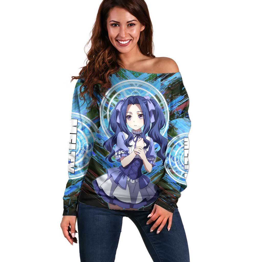 Melty Q Melromarc The Rising of the Shield Hero Off Shoulder Sweater with Royal Attire and Magical Circle Background - The Mazicc