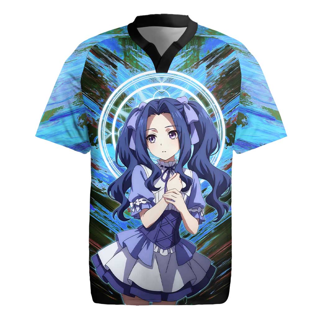 Melty Q Melromarc The Rising of the Shield Hero Rugby Jersey with Royal Attire and Magical Circle Background - The Mazicc