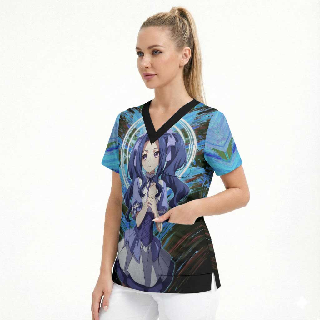 Melty Q Melromarc The Rising of the Shield Hero Scrub Top with Royal Attire and Magical Circle Background - The Mazicc